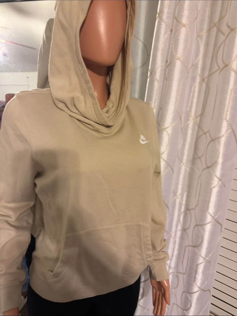 Nike Women's Tan Hooded Pullover Sweatshirt